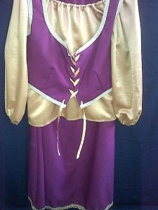 Adult Female Costumes to Hire - German Gold top with maroon waistcoat & skirt - 3pce